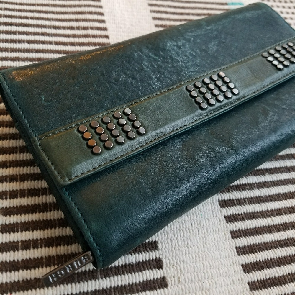 Foldover Tory Burch checkbook wallet